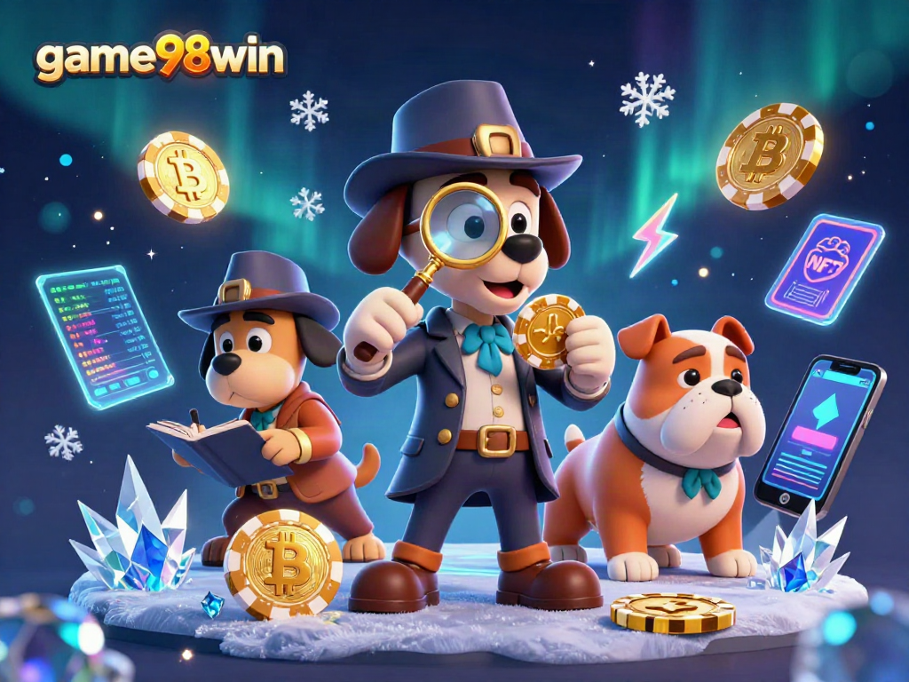 Engage in thrilling gameplay at game98win with detective-style exploration of poker chip clues and crypto elements.