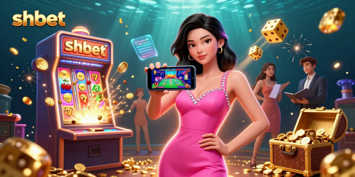 Experience the excitement of shbet with a stunning Asian woman in a vibrant casino scene, showcasing thrilling gaming elements.
