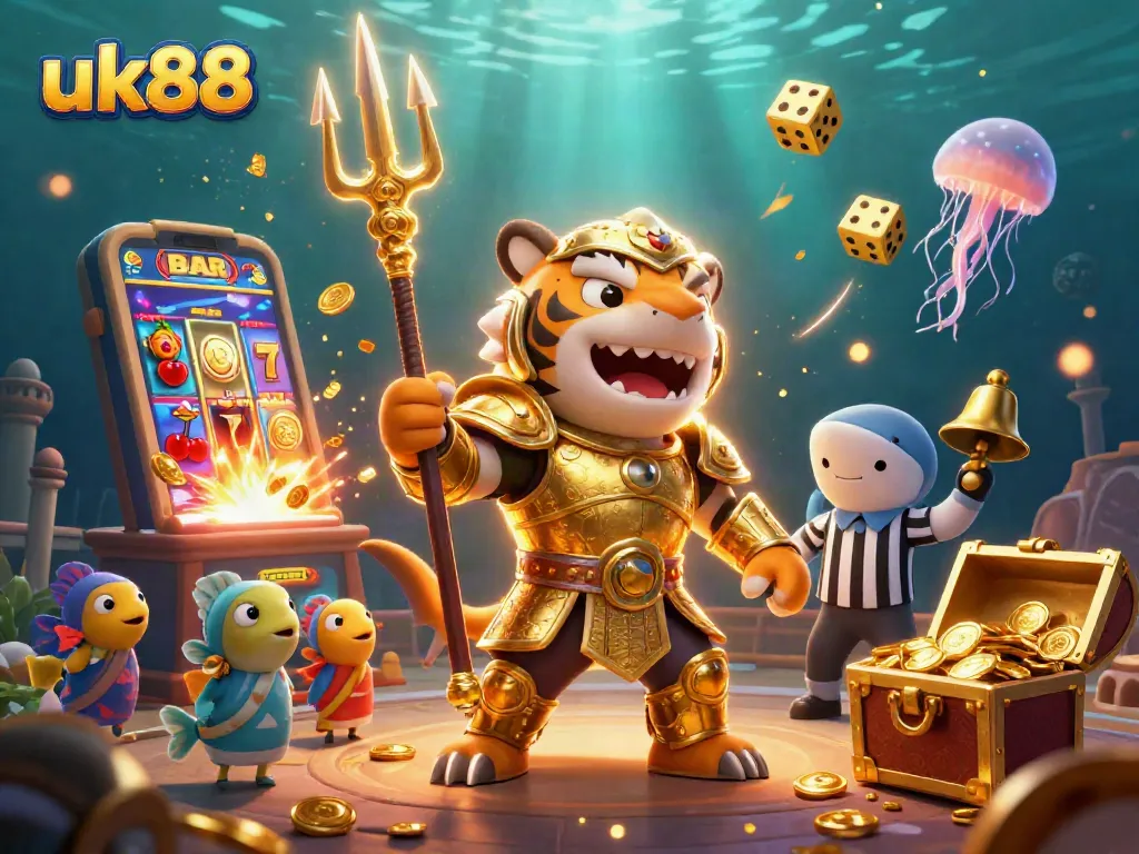 Experience thrilling gameplay with uk88, featuring vibrant underwater casino elements and dynamic slot action.