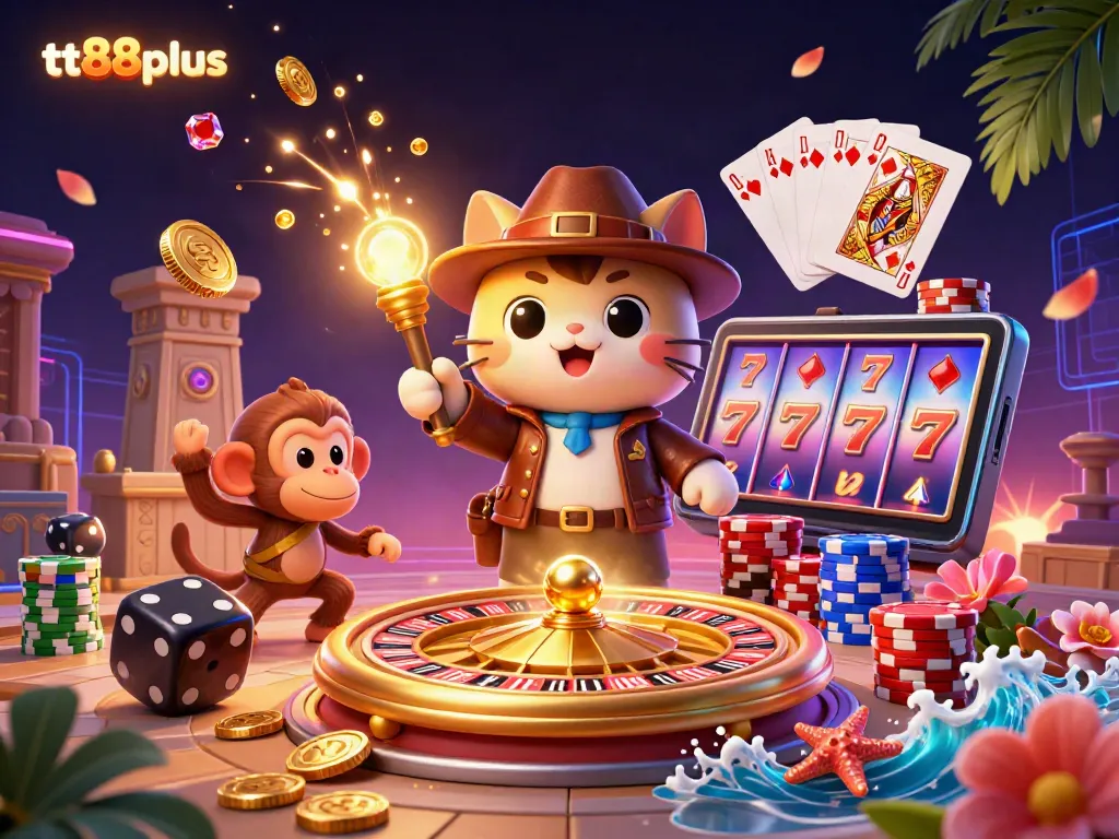 Experience thrilling adventures with the tt88plus explorer cat in a vibrant 3D casino world.