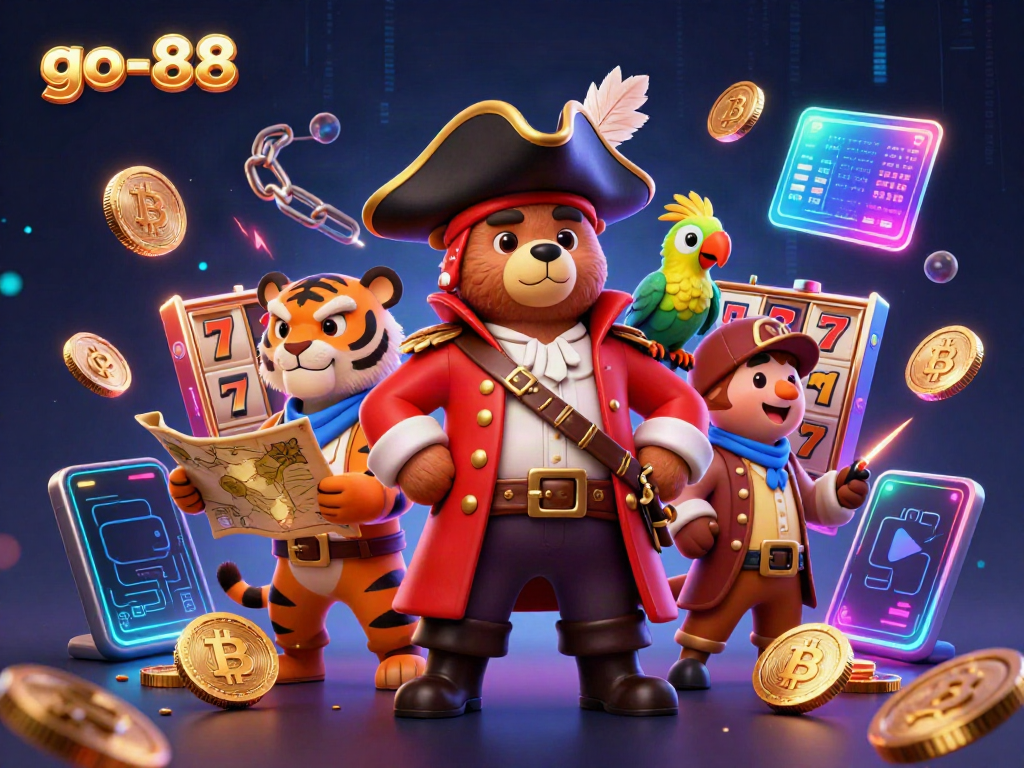 Join the adventure at go-88 with a pirate captain bear, his tiger first mate, and slot reels sparkling with crypto coins.