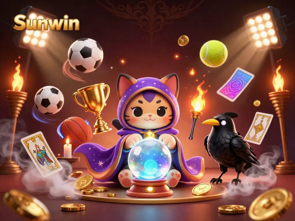 Engage with Sunwin's dynamic gaming atmosphere through this vibrant 3D illustration.
