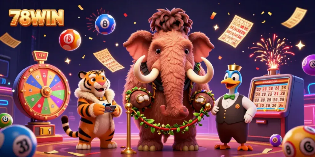 Experience the vibrant world of 78WIN with bouncers and VIPs in a lively casino scene!