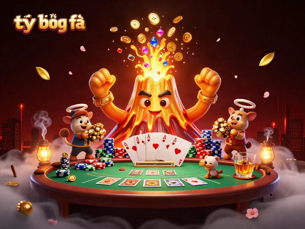 Engage in the explosive world of tỷ lệ bóng đá with a triumphant golden volcano and treasure fleeing animals.
