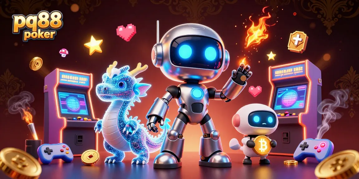 Engage in exciting games at pq88 poker, featuring vibrant 3D gaming elements and a lively cyberpunk scene