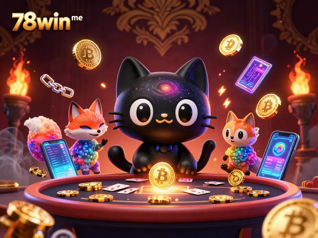 Experience the excitement of 78win me with a cosmic casino scene filled with vibrant gaming elements.