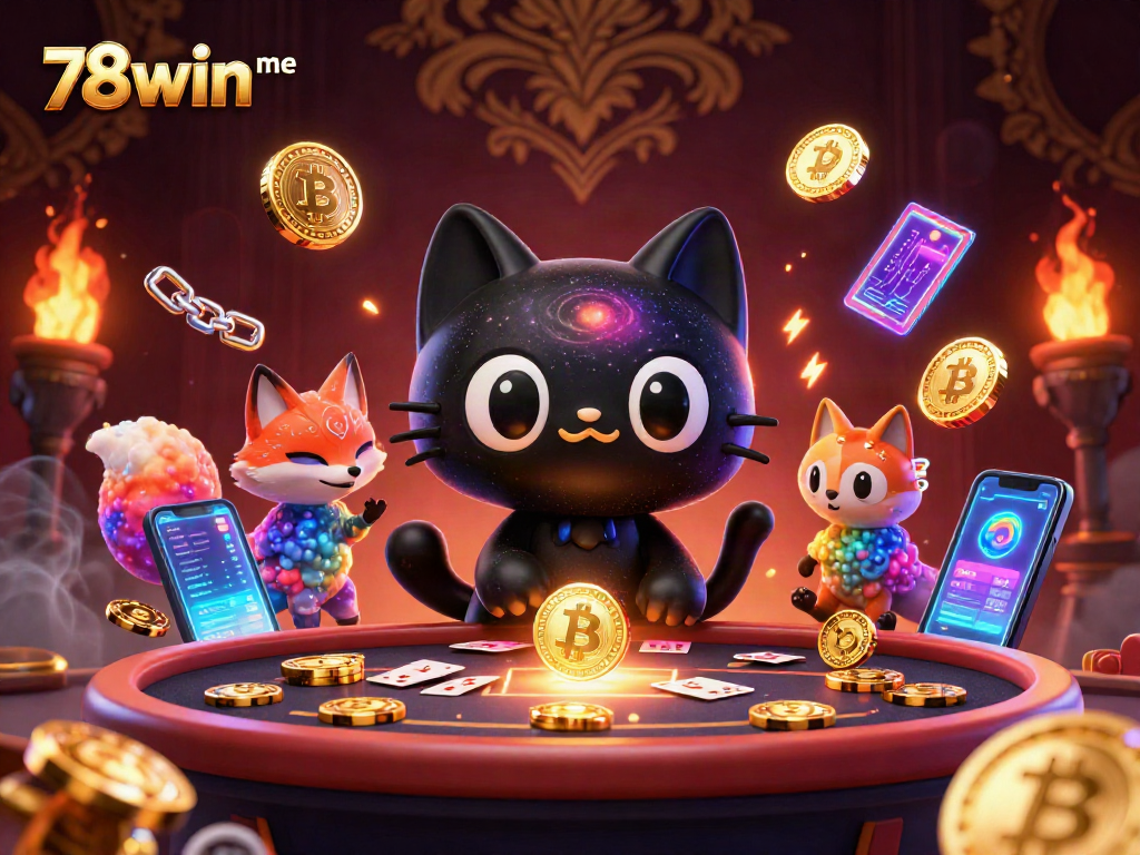 Experience the excitement of 78win me with a cosmic casino scene filled with vibrant gaming elements.