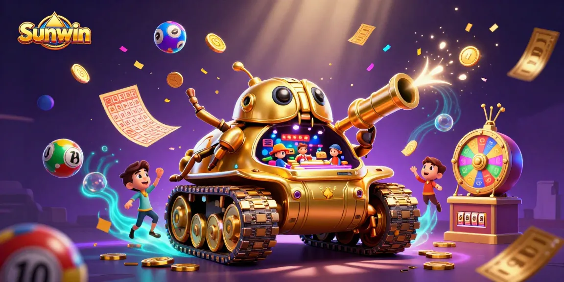 Experience excitement at Sunwin with a vibrant casino scene in a golden beetle tank.