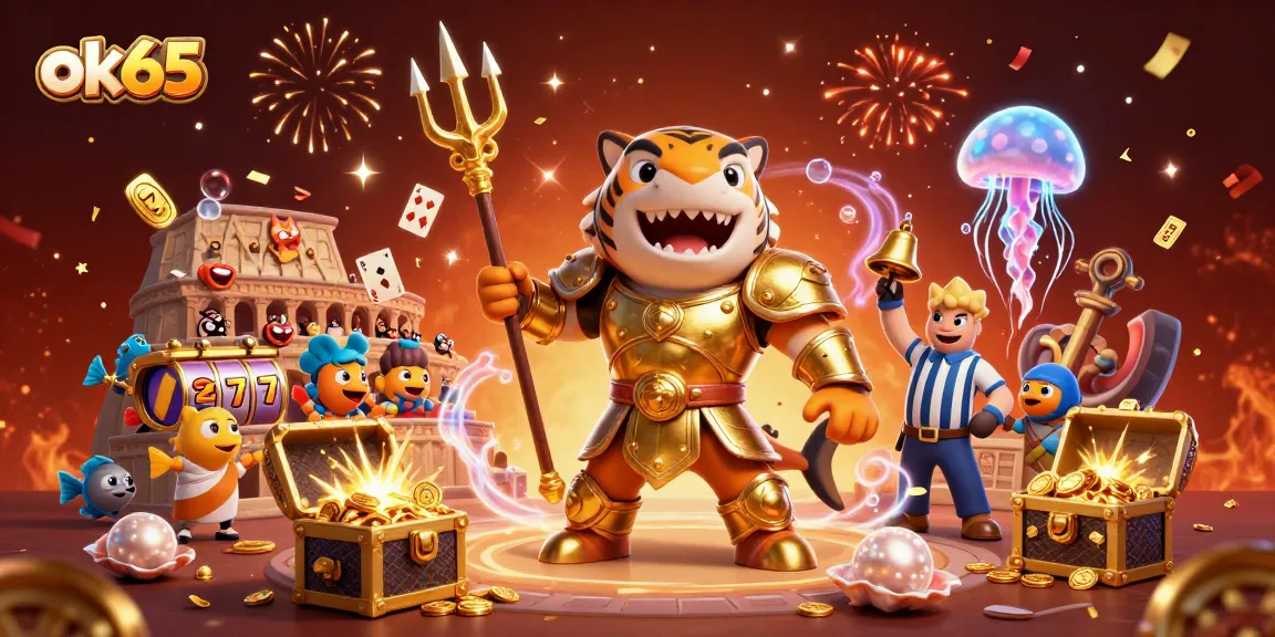 Spin to win with the vibrant ok65 tiger shark immersed in an underwater casino scene.