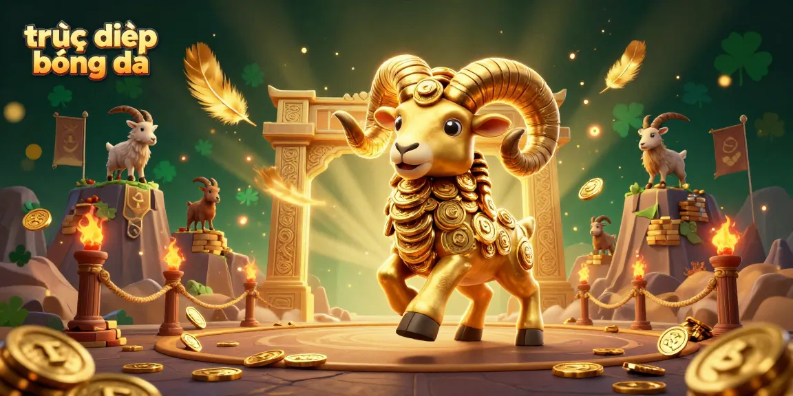 Watch trực tiếp bóng đá action with our animated golden ram and vibrant gambling elements.
