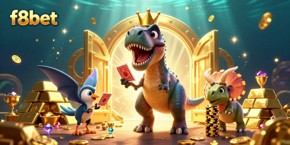 Experience the thrill of f8bet's casino games with vibrant 3D characters and treasure elements