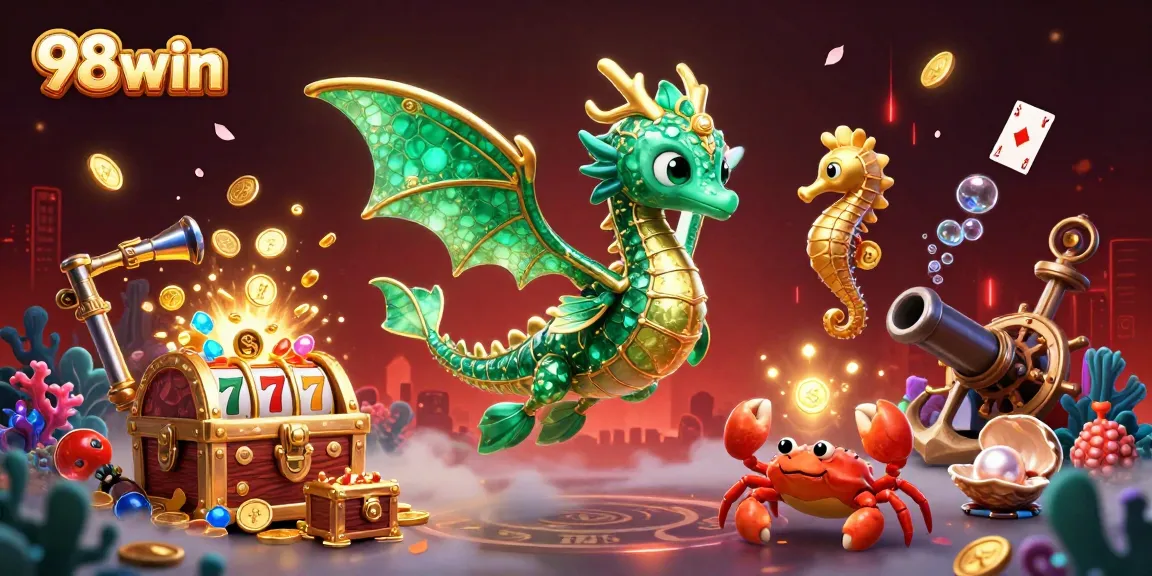 Spin and win at 98win, an enchanted underwater casino adventure with vibrant treasures.