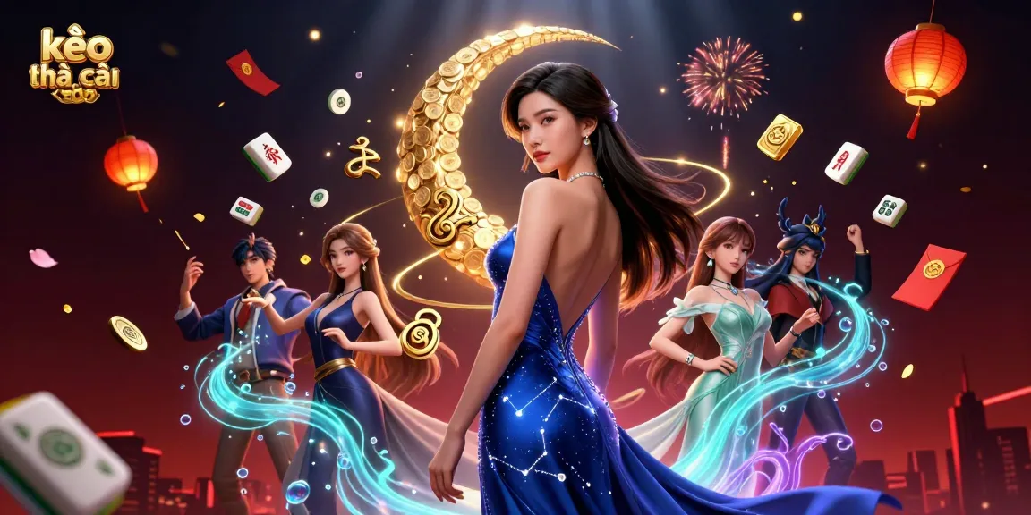 Engage with kèo nhà cái through a vibrant illustration showcasing modern betting dynamics with Asian themes.