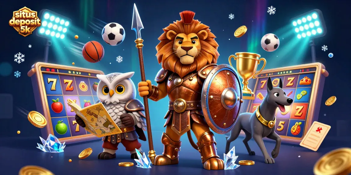 Engage with situs deposit 5k slots and win big in this vibrant 3D casino scene.