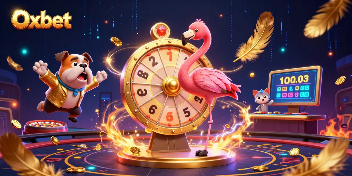 Play exciting games at Oxbet with vibrant characters and dynamic casino elements in a lively 3D illustration.