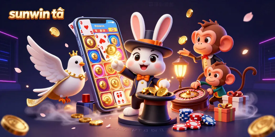 Experience the magic of sunwin tải with enchanting characters in a vibrant casino scene.