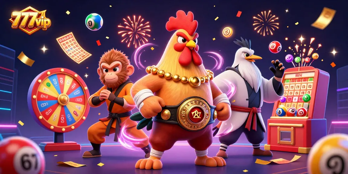 Experience thrilling gameplay with 777vip's vibrant casino atmosphere featuring exciting characters and game elements.