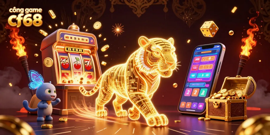 Experience the thrill of cổng game cf68 with vibrant 3D characters and casino elements bursting with excitement.
