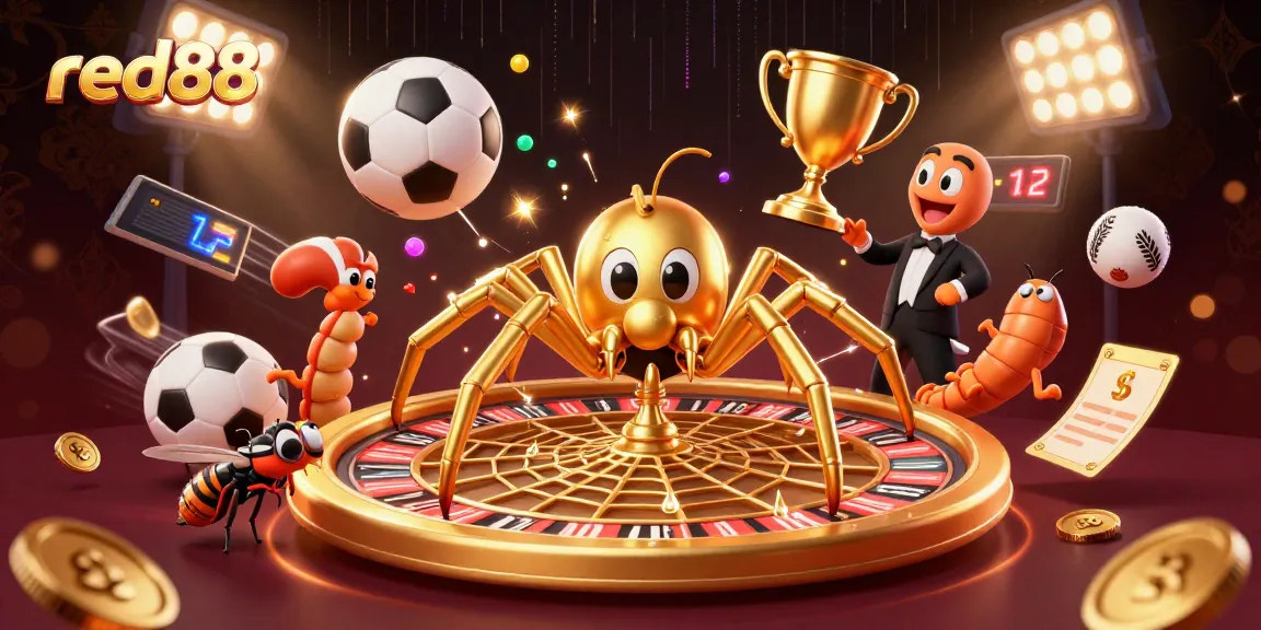 Experience thrilling bets at red88 with a golden roulette web and dynamic sports elements.