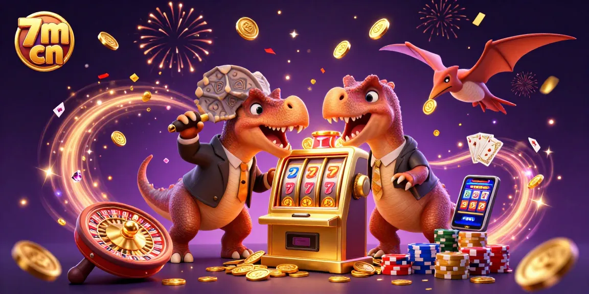 Engaging illustration of 7m cn slot machine jackpot celebration with vibrant casino action