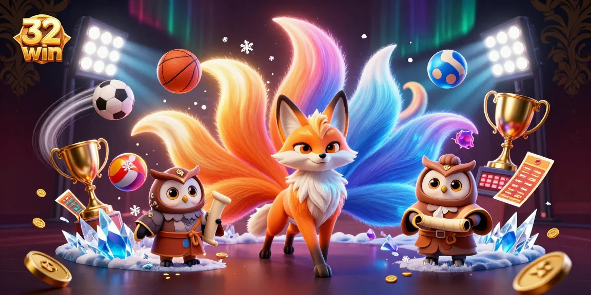 Experience the vibrant energy of 32 win with dynamic sports elements and enchanting characters.