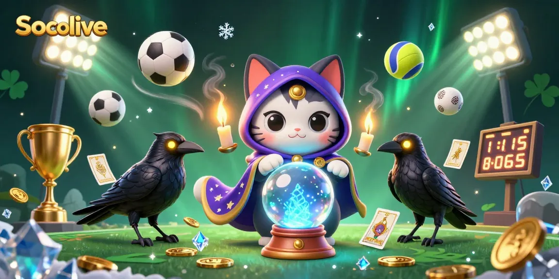 Socolive sports betting dynamic scene with cartoon characters and action elements like balls and trophies
